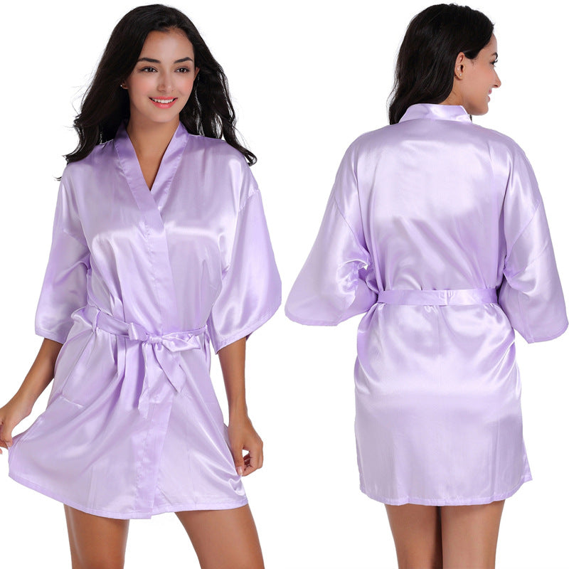 Summer Thin Short Cardigan Gown