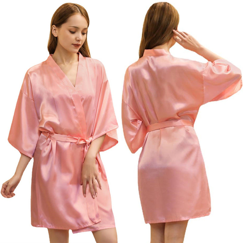 Summer Thin Short Cardigan Gown