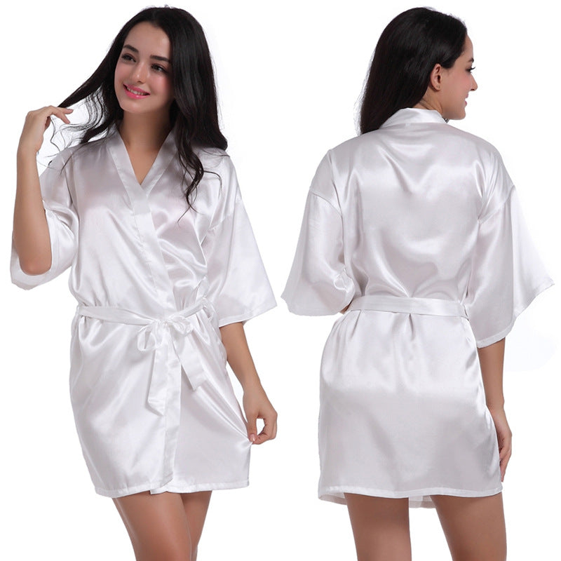 Summer Thin Short Cardigan Gown