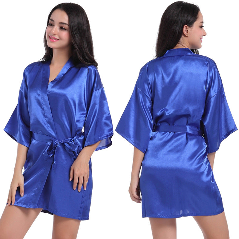 Summer Thin Short Cardigan Gown