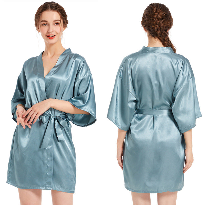 Summer Thin Short Cardigan Gown