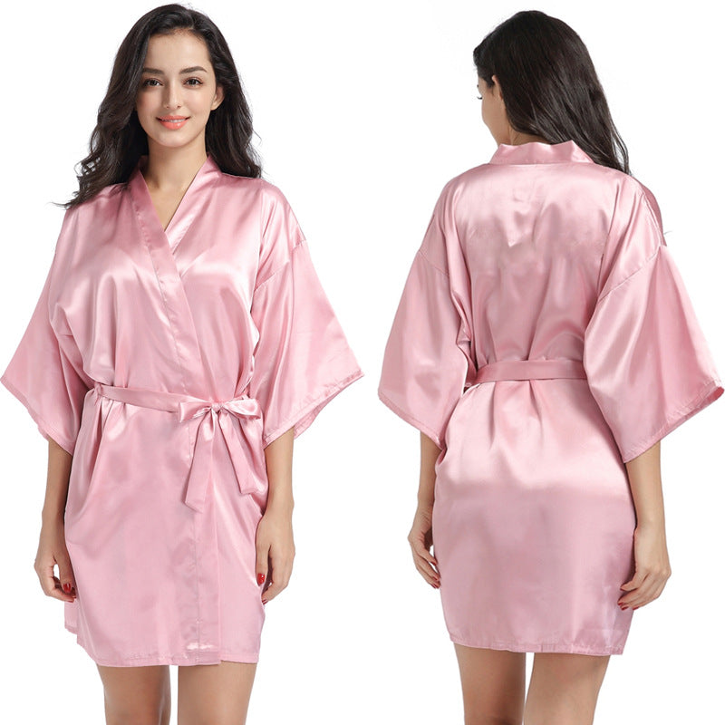 Summer Thin Short Cardigan Gown