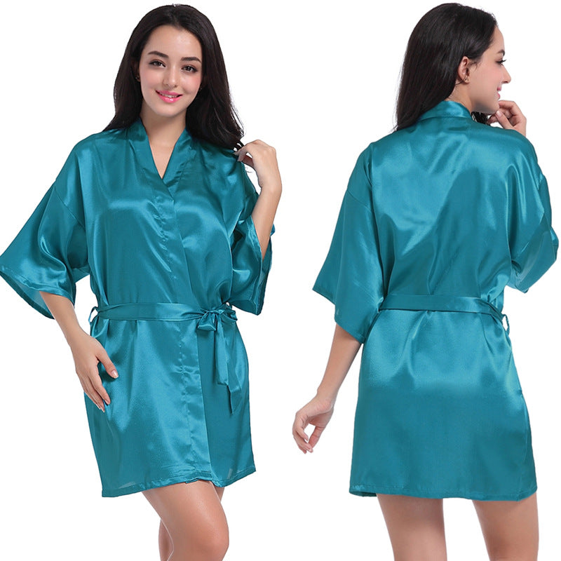 Summer Thin Short Cardigan Gown