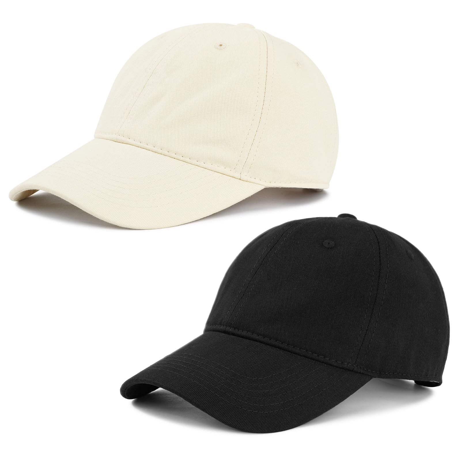 American Trends Baseball Cap for Women Cute Summer Hat Ponytail Golf Tennis Hat Youth Running Workout hat Trucker Dad Hat Black & Beige