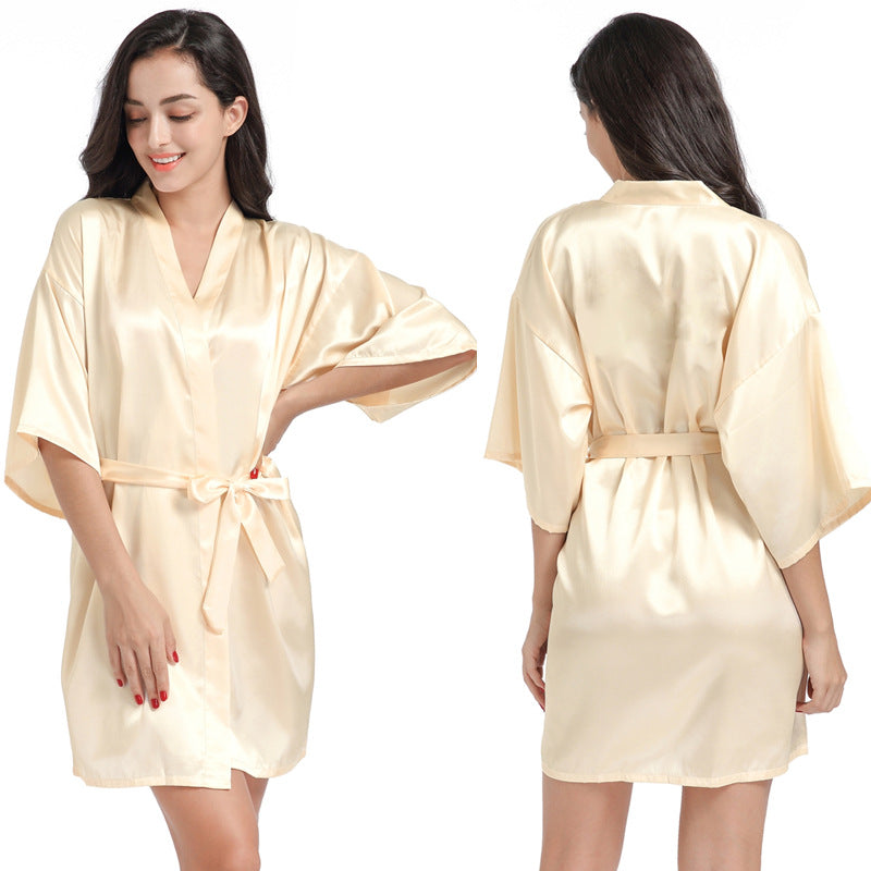 Summer Thin Short Cardigan Gown