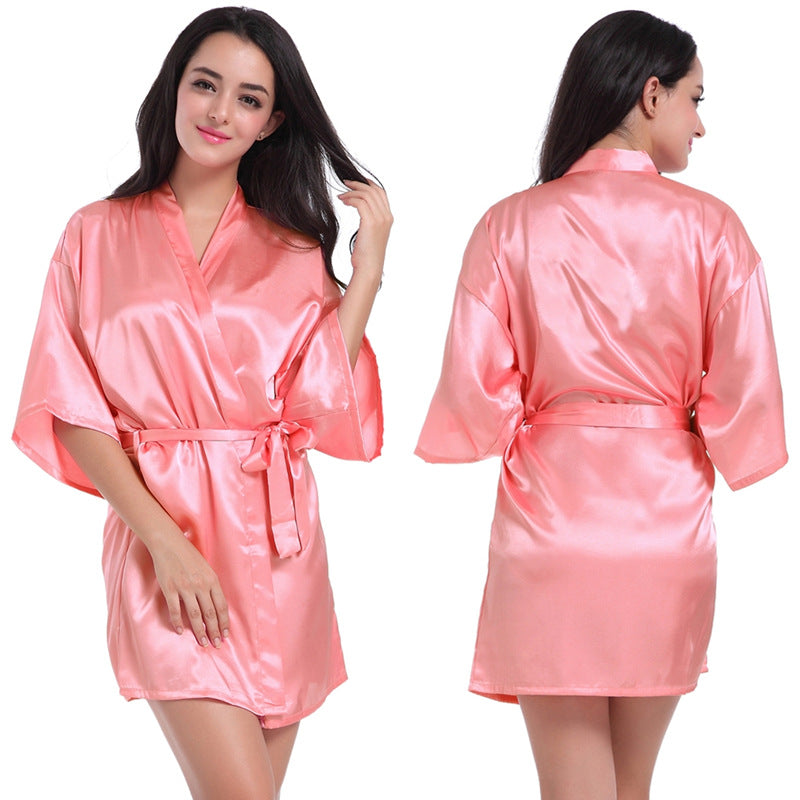 Summer Thin Short Cardigan Gown