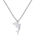 Unift Double Layer Stainless Steel Necklace For Woman Snake Chain Animal Bear Fox Dolphin Dog Pendant Fashion Jewelry Accessory