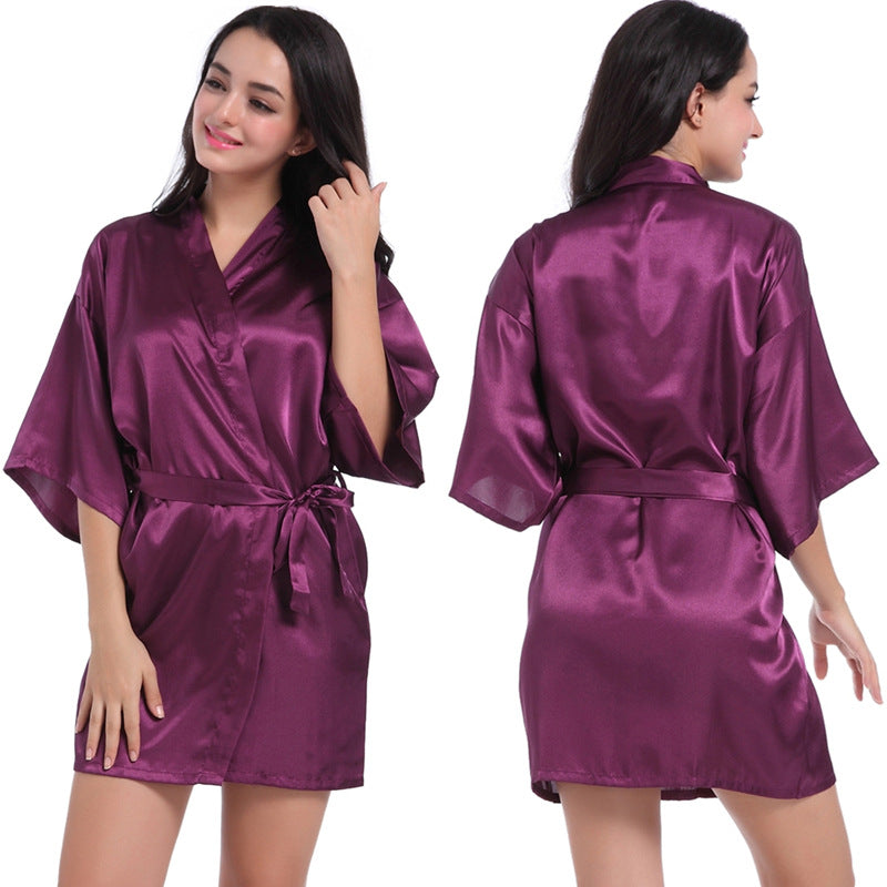 Summer Thin Short Cardigan Gown