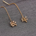 New Fashion Small Copper Life Tree Micro-zircon Fashion Earrings Long Tassel Earline High-quality Temperament Earrings Jewelry Woman