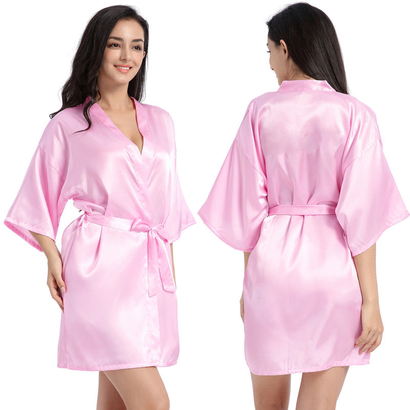 Summer Thin Short Cardigan Gown