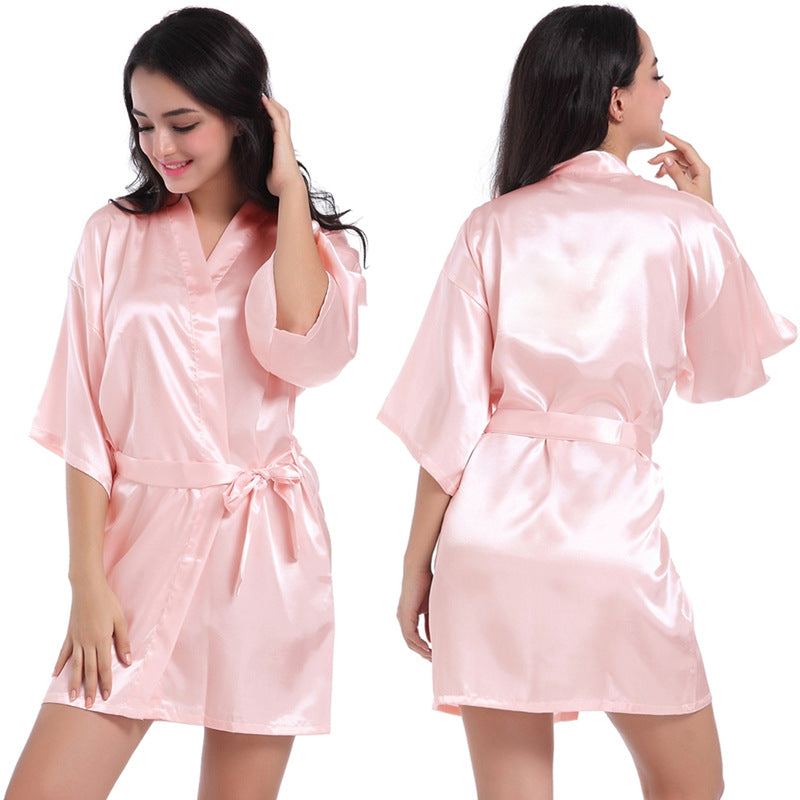 Summer Thin Short Cardigan Gown