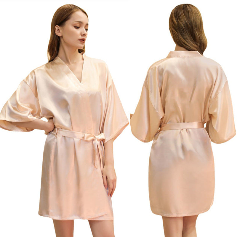 Summer Thin Short Cardigan Gown