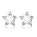 Women's Fashion Refined Rhinestone Double Star Ear Rings