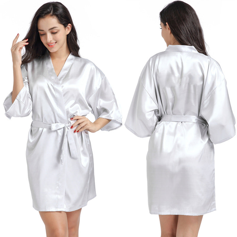 Summer Thin Short Cardigan Gown