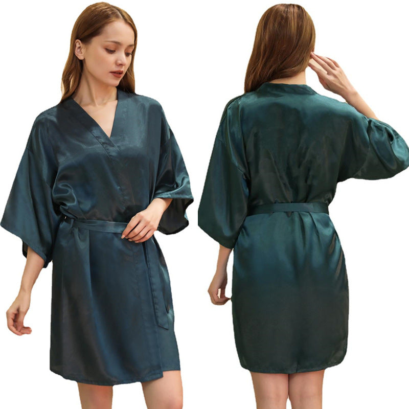 Summer Thin Short Cardigan Gown