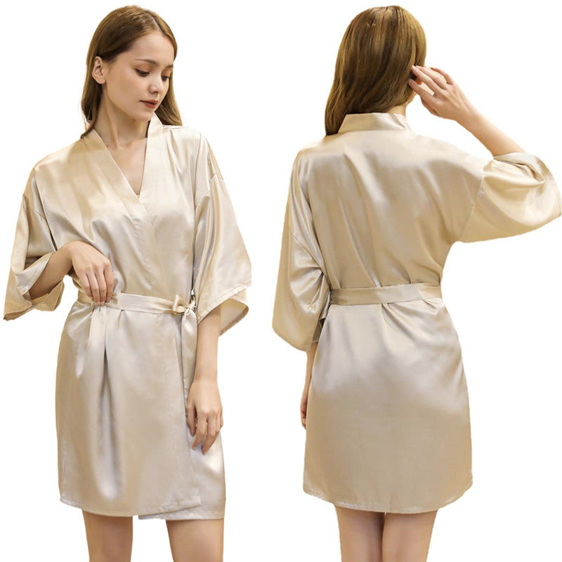 Summer Thin Short Cardigan Gown