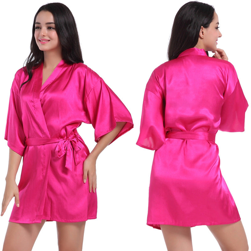 Summer Thin Short Cardigan Gown